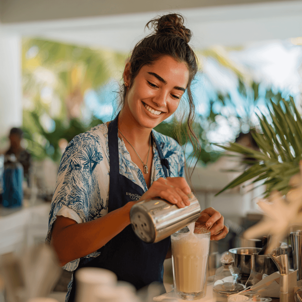 Barista preparing Rythm beverage